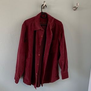 Corduroy dark red button up